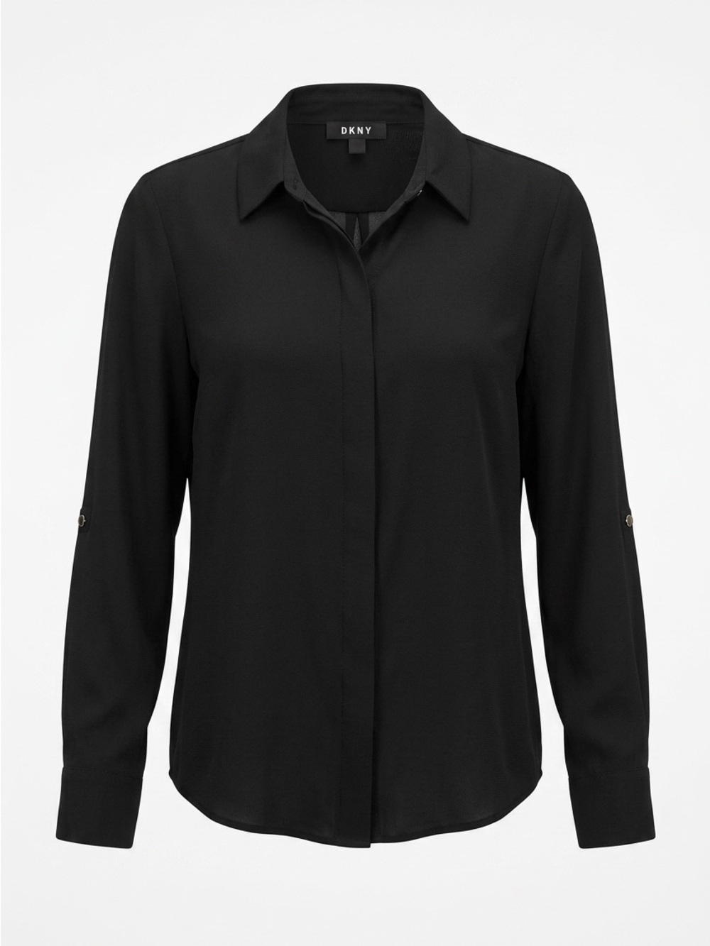 DKNY Classic Black Dress Shirt fluid button down